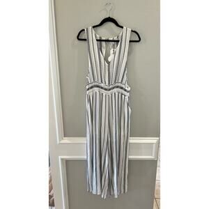 Loveriche NWT Sleeveless Jumpsuit Romper Wide Leg Black White Size M